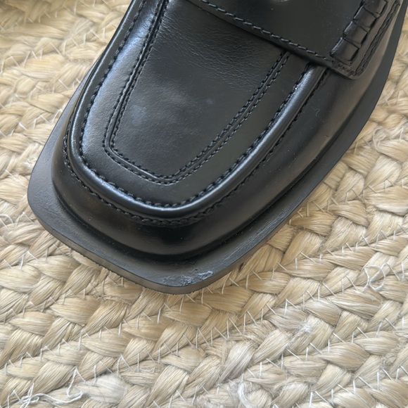 Zara Square Toe Leather Loafers Size 6.5(37) - Picture 9 of 12